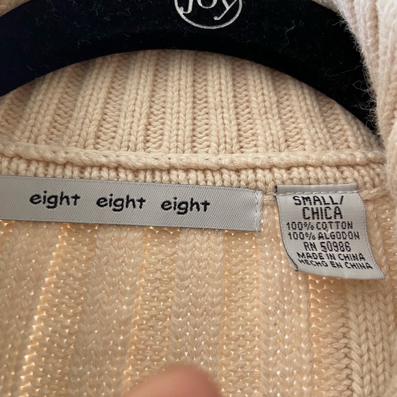 Cream chunky cardigan sweater - size small - Picture 5 of 8